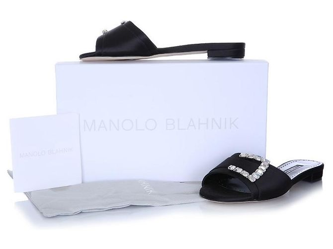 Manolo Blahnik Sandali BLCK RAMIFLAT Nero - vista 12