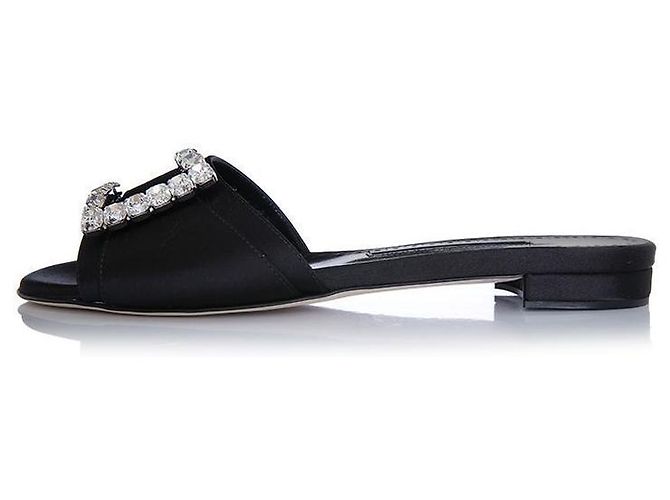 Manolo Blahnik Sandali BLCK RAMIFLAT Nero - vista 3