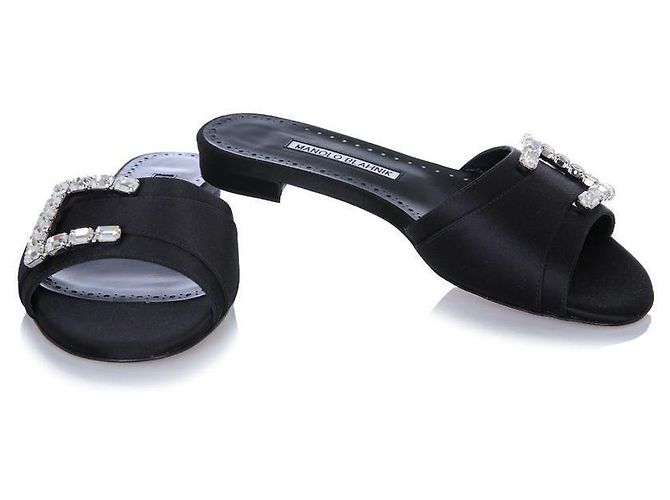 Manolo Blahnik Sandali BLCK RAMIFLAT Nero - vista 5