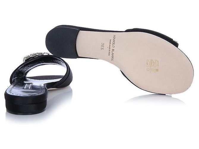 Manolo Blahnik Sandali BLCK RAMIFLAT Nero - vista 6
