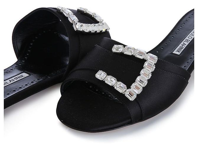 Manolo Blahnik Sandali BLCK RAMIFLAT Nero - vista 7