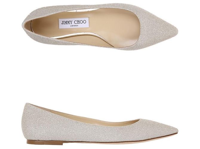 Jimmy Choo Scarpe da Sposa ROMYFLATDGZ PLATINUMICE Scarpe Flat Marrone - vista 2