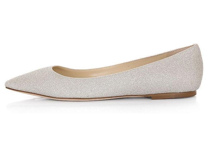 Jimmy Choo Scarpe da Sposa ROMYFLATDGZ PLATINUMICE Scarpe Flat Marrone - vista 3