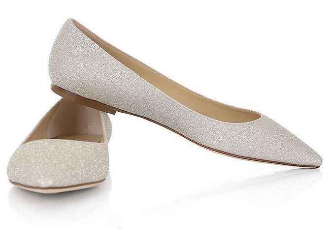 Jimmy Choo Scarpe da Sposa ROMYFLATDGZ PLATINUMICE Scarpe Flat Marrone - vista 5