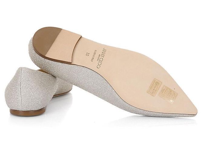 Jimmy Choo Scarpe da Sposa ROMYFLATDGZ PLATINUMICE Scarpe Flat Marrone - vista 6