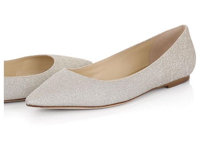 Jimmy Choo Scarpe da Sposa ROMYFLATDGZ PLATINUMICE Scarpe Flat Marrone - vista 7