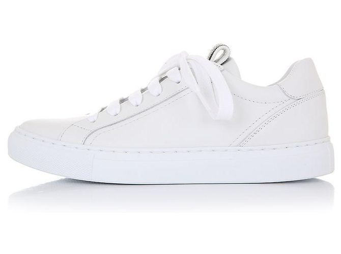 Brunello Cucinelli Sneaker aus Kalbsleder Silber - Ansicht 3