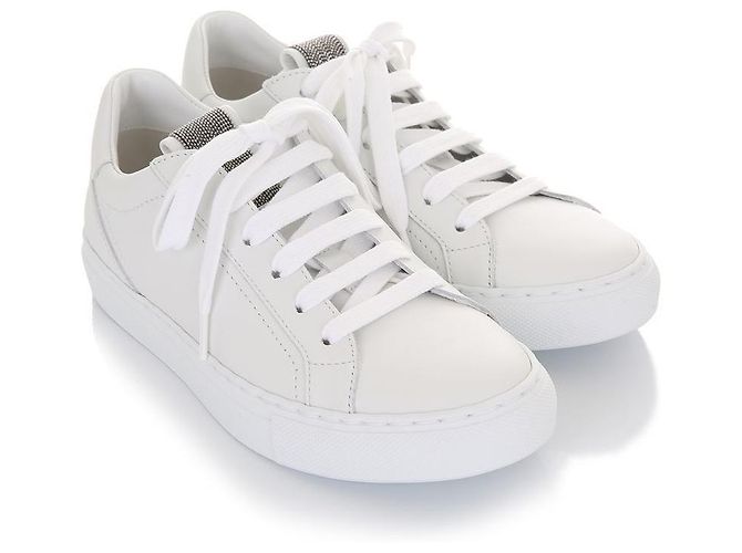 Brunello Cucinelli Sneaker aus Kalbsleder Silber - Ansicht 4