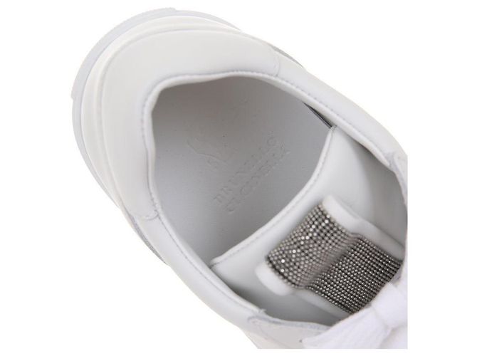 Brunello Cucinelli Sneaker aus Kalbsleder Silber - Ansicht 9