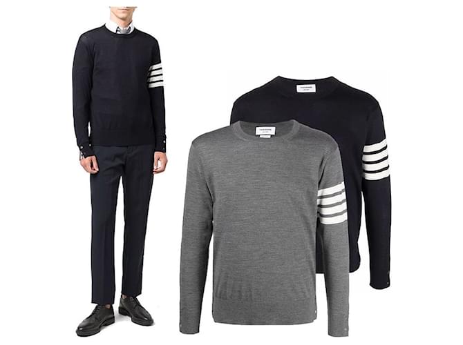 Thom Browne Gestreifter Merinowollstrick Braun - Ansicht 6