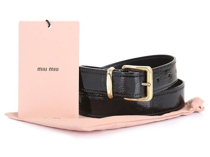 Miu Miu Naplak-Gürtel mit Metallschnalle Schwarz - Ansicht 9