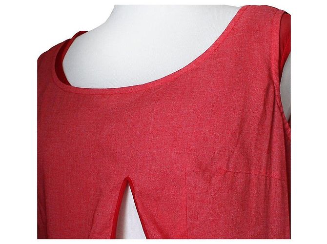 Comme Des Garcons Abito rosso con spacco - vista 4