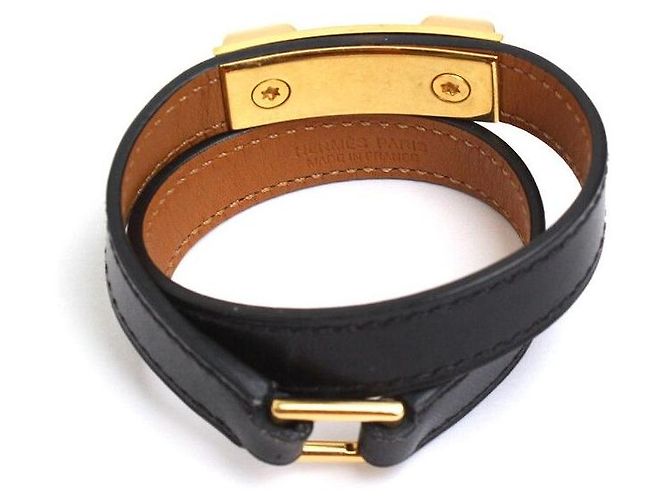 Hermès Bracciale Doppio in Epsom Nero La Medor con Oro XS Multicolore - vista 3