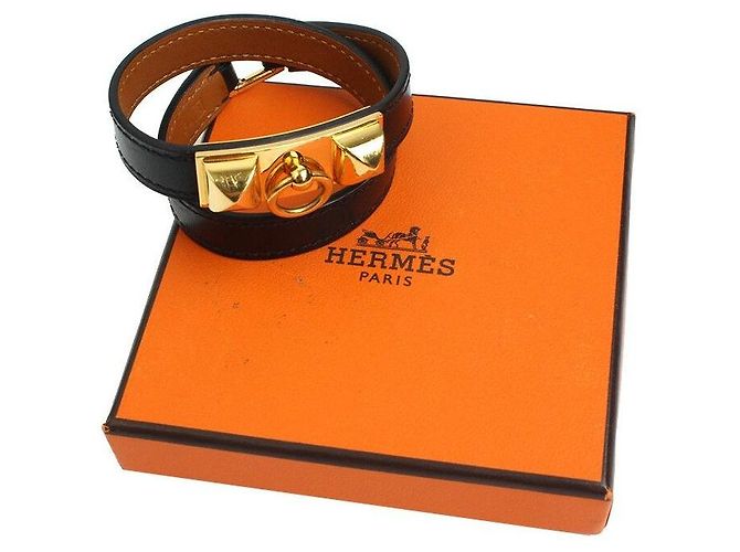 Hermès Bracciale Doppio in Epsom Nero La Medor con Oro XS Multicolore - vista 5