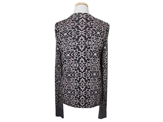 Salvatore Ferragamo Schwarze und beige Strickjacke aus Wolle Braun - Ansicht 2