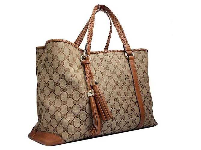 Gucci Gewebte Tragetasche mit Griff Braun - Ansicht 2