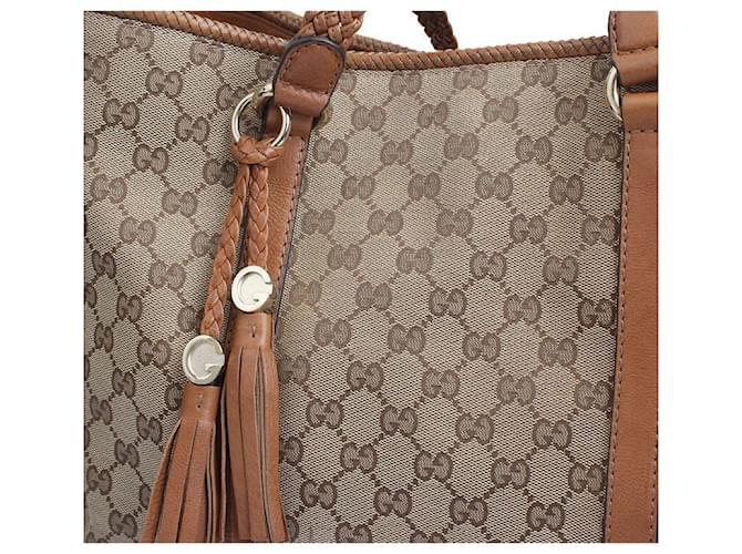 Gucci Gewebte Tragetasche mit Griff Braun - Ansicht 6