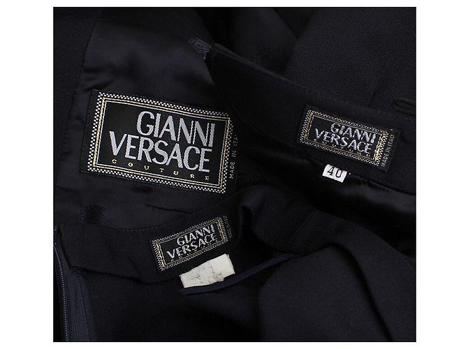 Versace Completo giacca, gonna e pantaloni blu navy Nero - vista 8