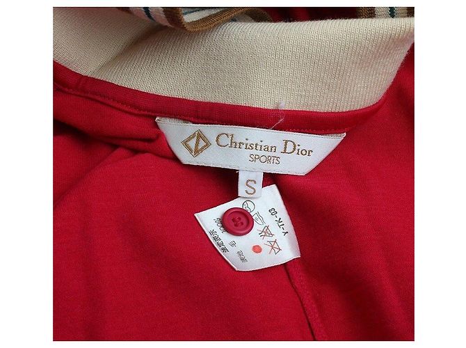 Dior Top a maniche lunghe in lana rossa cremisi sportivo Rosso - vista 3