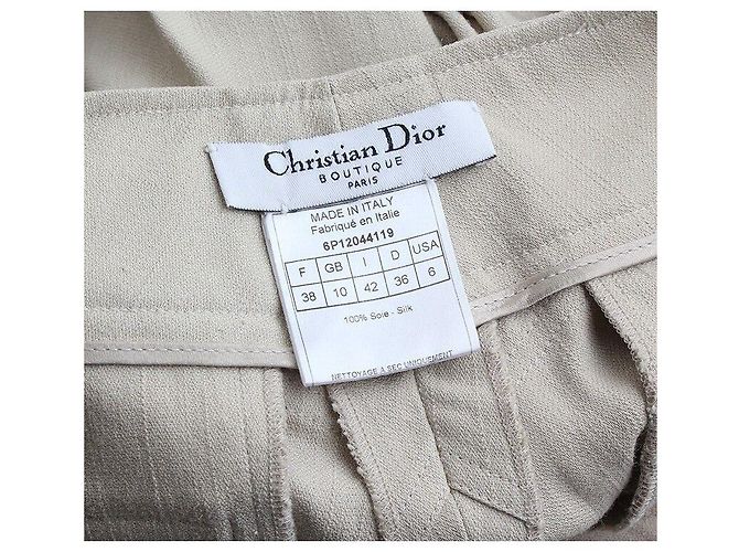 Dior Calças cargo de seda bege Prata - vista 3