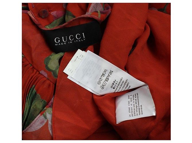 Gucci Vestido de seda plisado rojo tomate Roja - vista 3