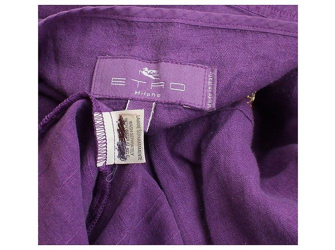 Etro Top a maniche corte ricamato viola Porpora - vista 3