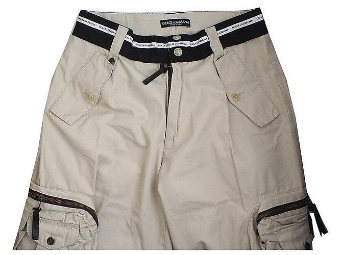 Dolce & Gabbana Pantalones Cargo Khaki Plata - vista 4