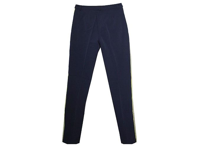 Versace Pantaloni blu navy con dettagli gialli Nero - vista 2
