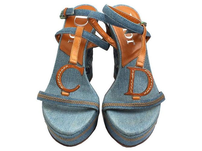 Dior Sandali con piattaforma in denim Blu - vista 2