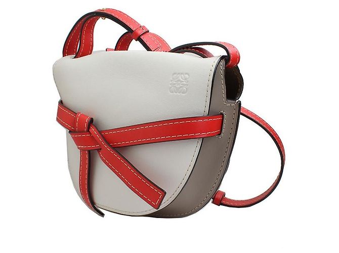 Loewe Borsa a tracolla rossa Off-White con pattina Marrone - vista 2