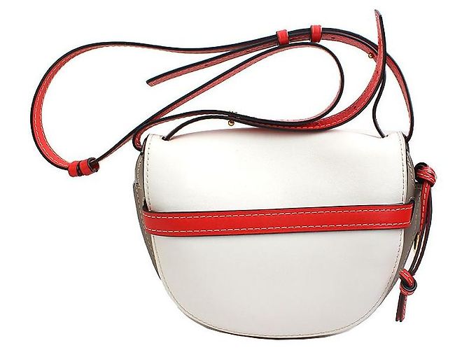 Loewe Borsa a tracolla rossa Off-White con pattina Marrone - vista 3