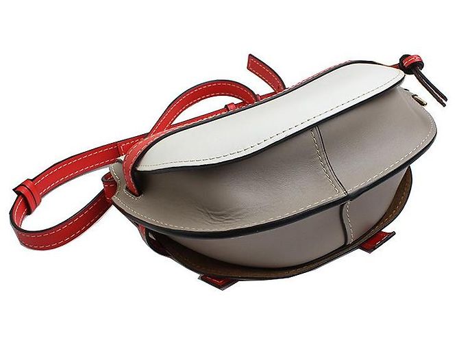 Loewe Borsa a tracolla rossa Off-White con pattina Marrone - vista 4