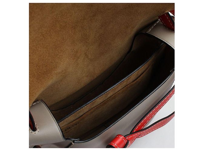 Loewe Borsa a tracolla rossa Off-White con pattina Marrone - vista 5