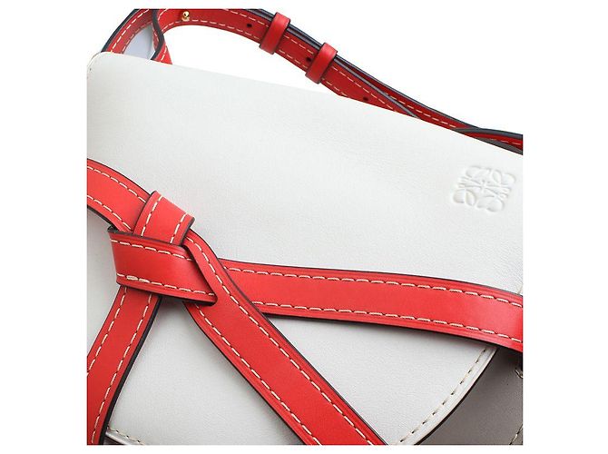 Loewe Borsa a tracolla rossa Off-White con pattina Marrone - vista 6