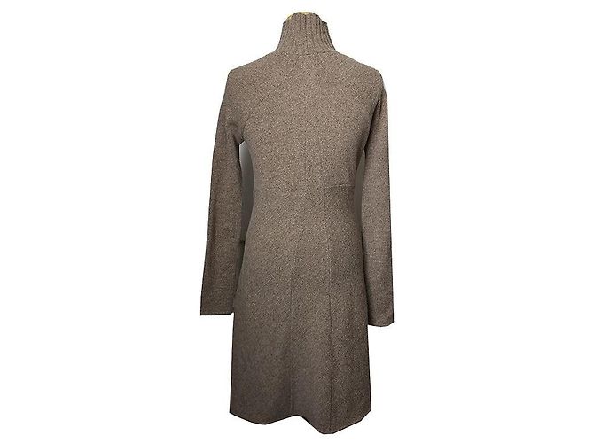 Balenciaga Vestido de lana de punto en topo Castaño - vista 2