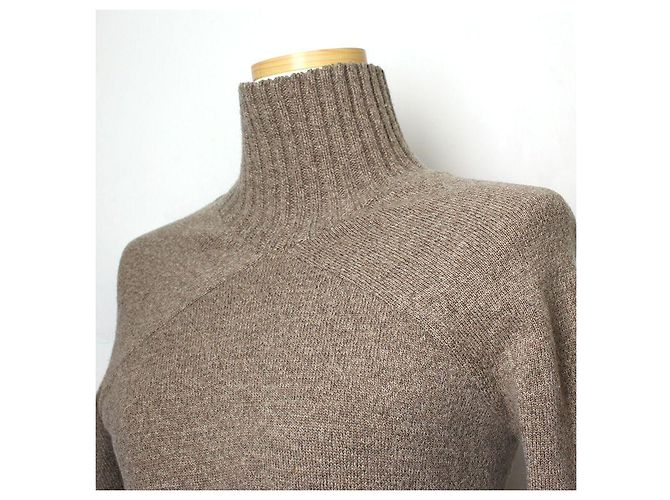 Balenciaga Vestido de lana de punto en topo Castaño - vista 4