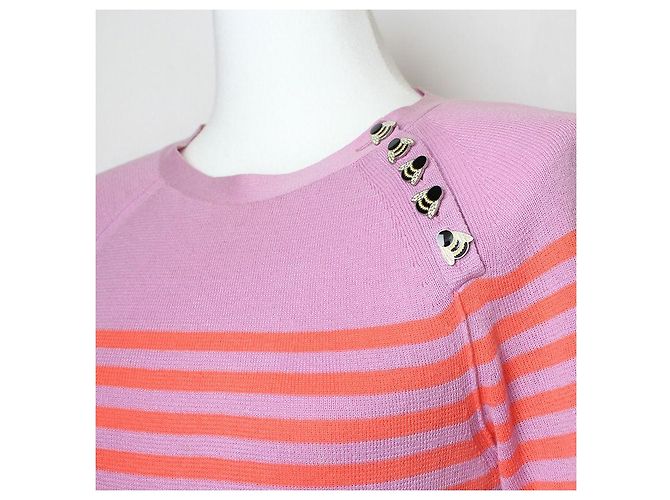 Jersey de rayas de algodón Sonia Rykiel Púrpura - vista 4