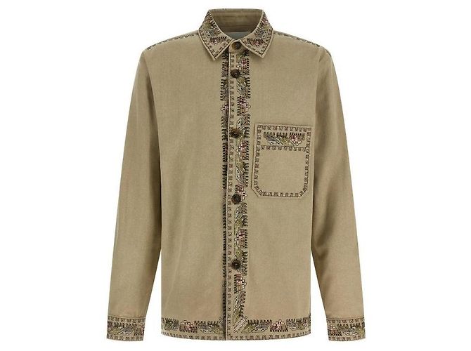 Isabel Marant Giacca overshirt in cotone ricamato Bianco - vista 4