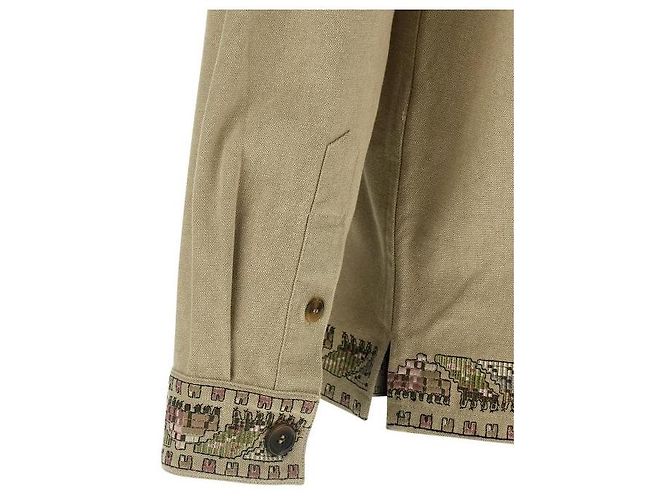 Isabel Marant Giacca overshirt in cotone ricamato Bianco - vista 7