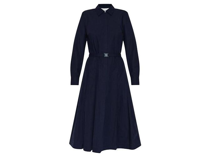 Tory Burch Vestido camisero de algodón plisado Azul - vista 4