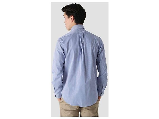 Ralph Lauren Camisa de listras em popeline stretch com logo Pony bordado - vista 6