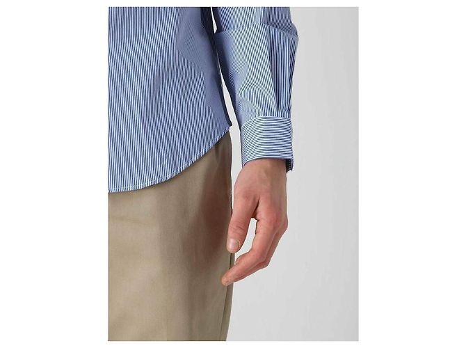 Ralph Lauren Camisa de listras em popeline stretch com logo Pony bordado - vista 7
