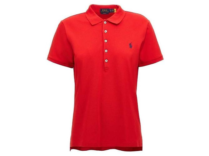 Ralph Lauren Polo de algodão stretch com mangas curtas e logo de pônei Vermelho - vista 4