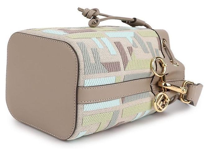 Fendi Multicolor FF bestickte Mini-Umhängetasche aus Canvas Braun - Ansicht 6