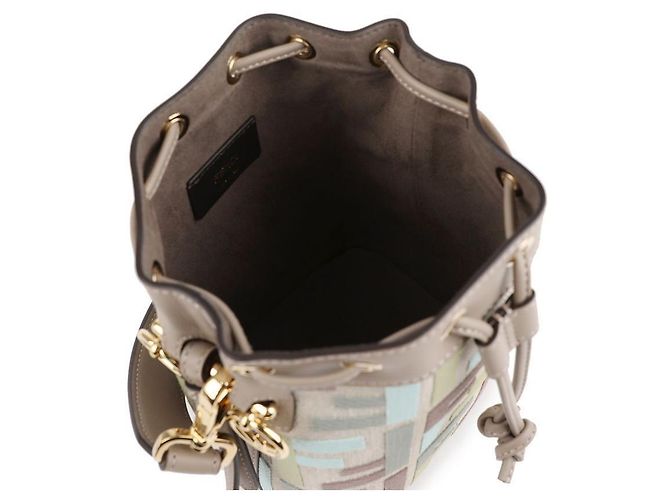 Fendi Multicolor FF bestickte Mini-Umhängetasche aus Canvas Braun - Ansicht 8
