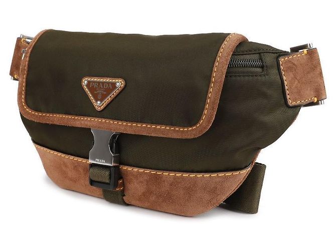 Prada Borsa a tracolla in nylon e scamosciato - vista 4