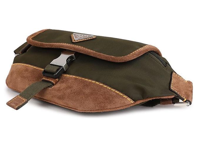Prada Borsa a tracolla in nylon e scamosciato - vista 6
