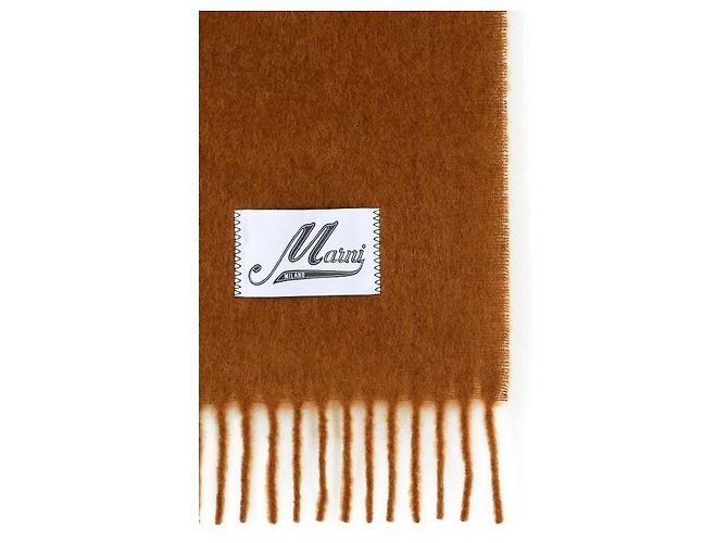 Marni Dettaglio frange in alpaca spazzolata blu Marrone - vista 6