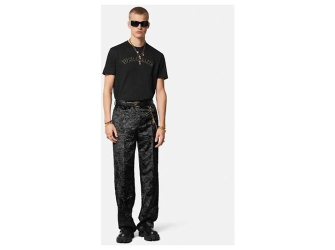 Versace T-Shirt mit Kristall-Logo Schwarz - Ansicht 4