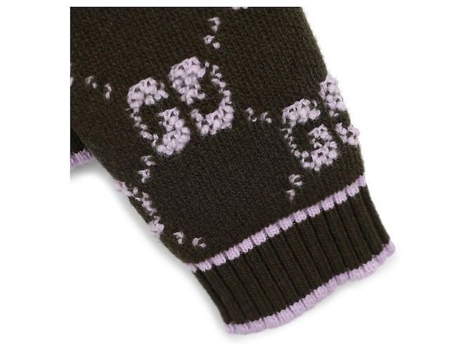Gucci GG Woll Boucle Jacquard Cardigan Grün - Ansicht 6